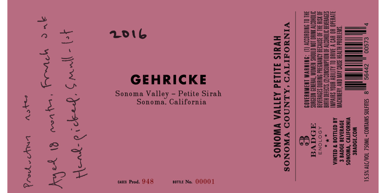 3 Badge Beverage Corporation Expands Gehricke Wines with Addition of Petite Sirah